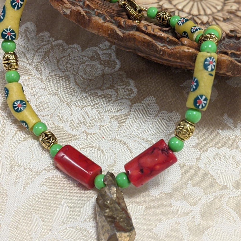 Hand painted Glass Beaded necklace imported beads